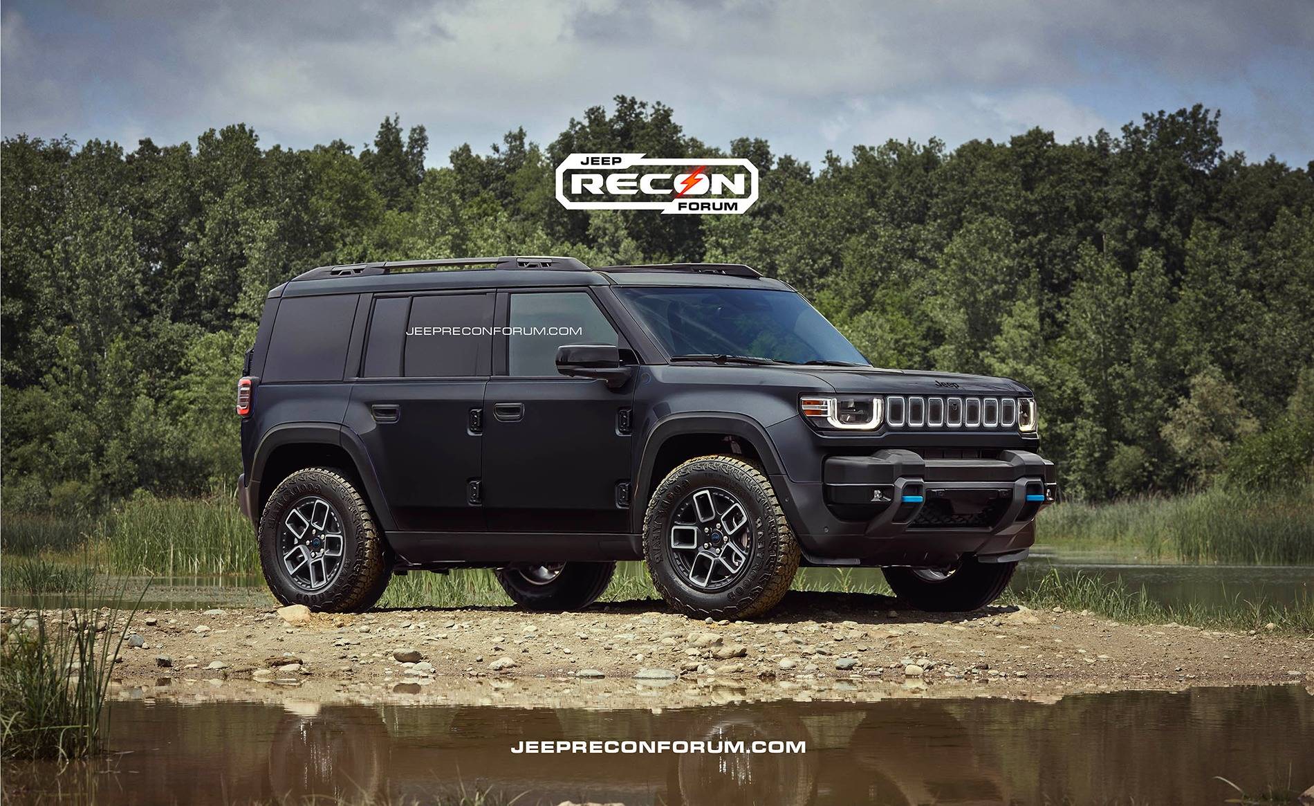 Jeep Recon EV Preview: 2025 Jeep Recon Colors w/ Black & White Roofs Jeep Recon Black Front 1