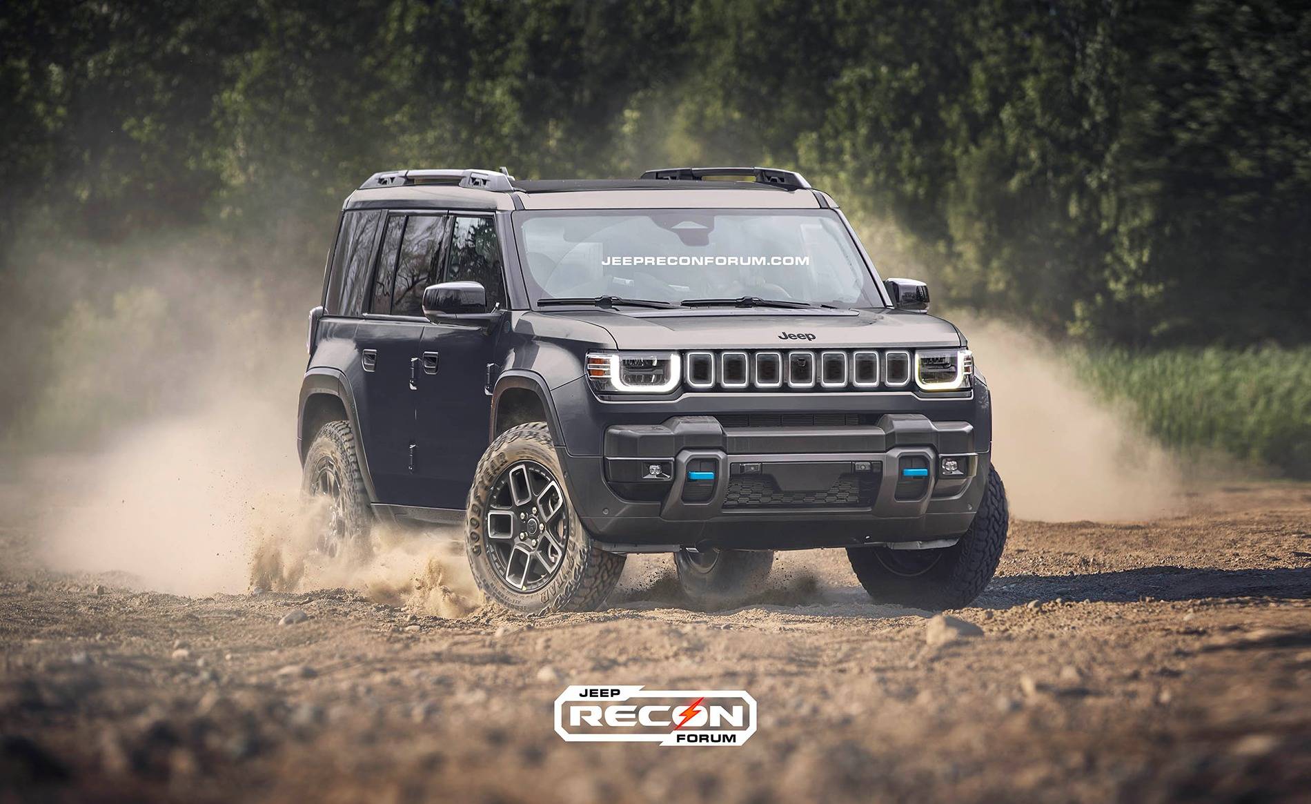 Jeep Recon EV Preview: 2025 Jeep Recon Colors w/ Black & White Roofs Jeep Recon Black Front 2