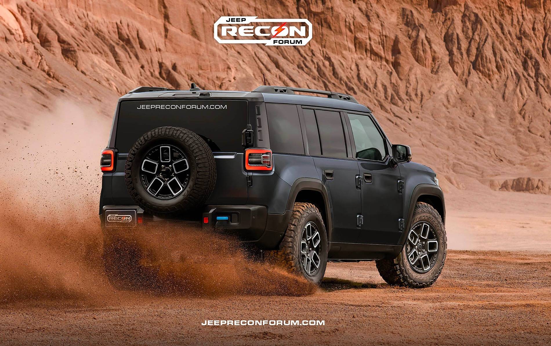 Jeep Recon EV Preview: 2025 Jeep Recon Colors w/ Black & White Roofs Jeep Recon Black Rear 2 