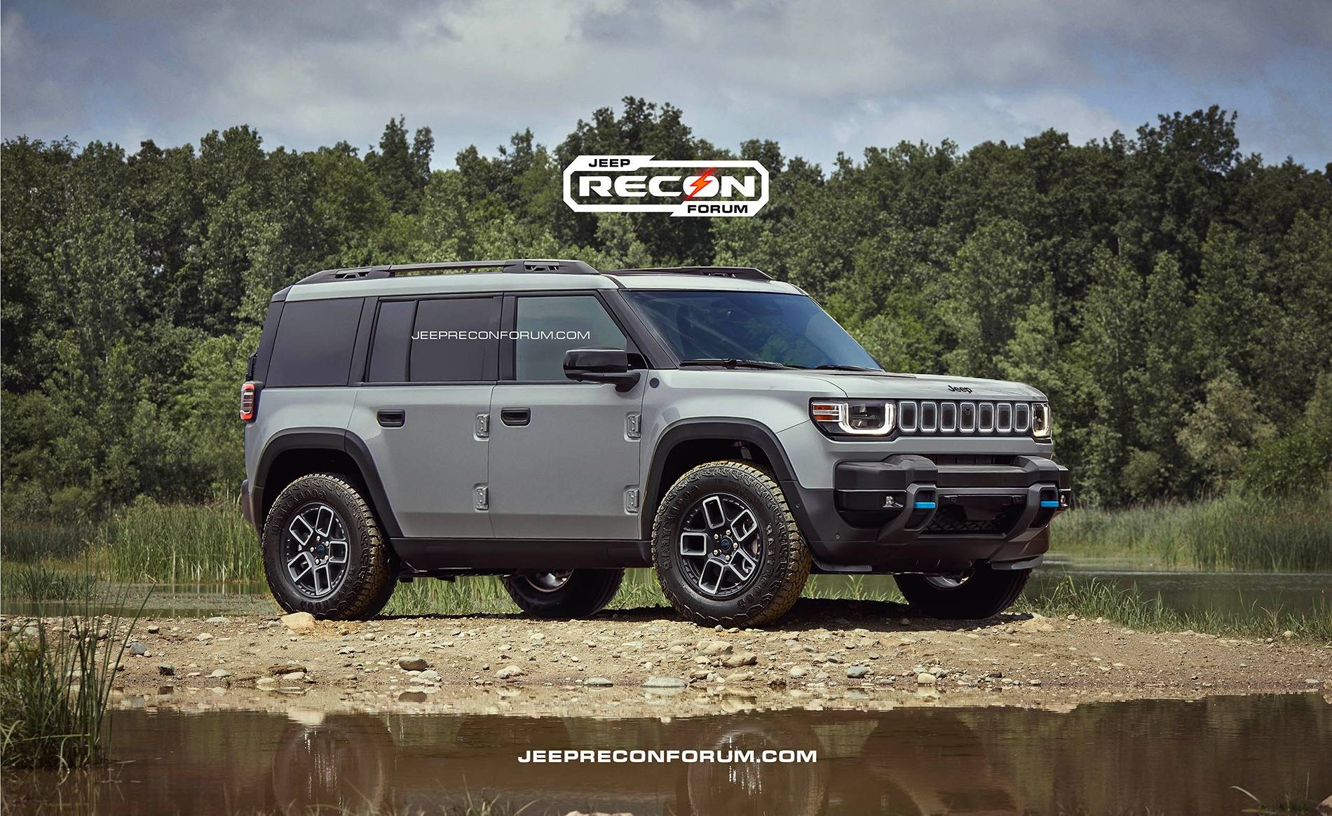 Jeep Recon EV Preview: 2025 Jeep Recon Colors w/ Black & White Roofs Jeep Recon Grey Front 1