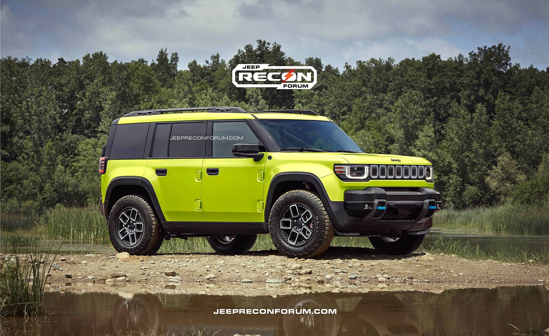 Jeep Recon EV Preview: 2025 Jeep Recon Colors w/ Black & White Roofs Jeep Recon Lime Front 1 