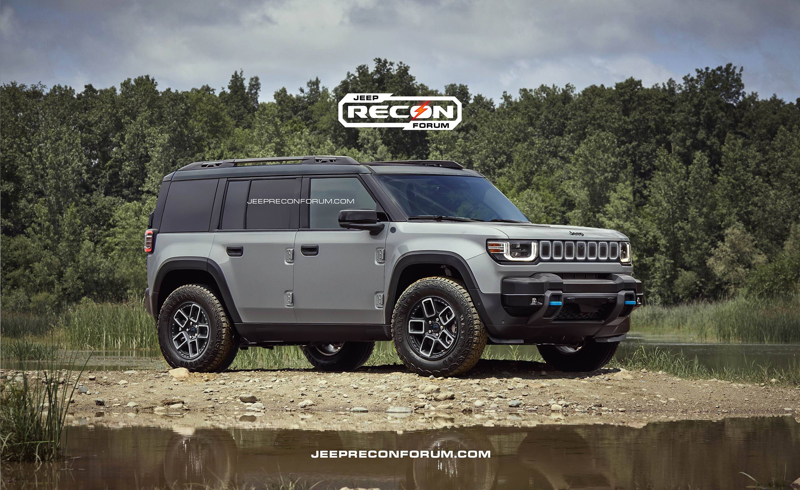 Jeep Recon EV Preview: 2025 Jeep Recon Colors w/ Black & White Roofs Jeep Recon Roof Grey Front 1