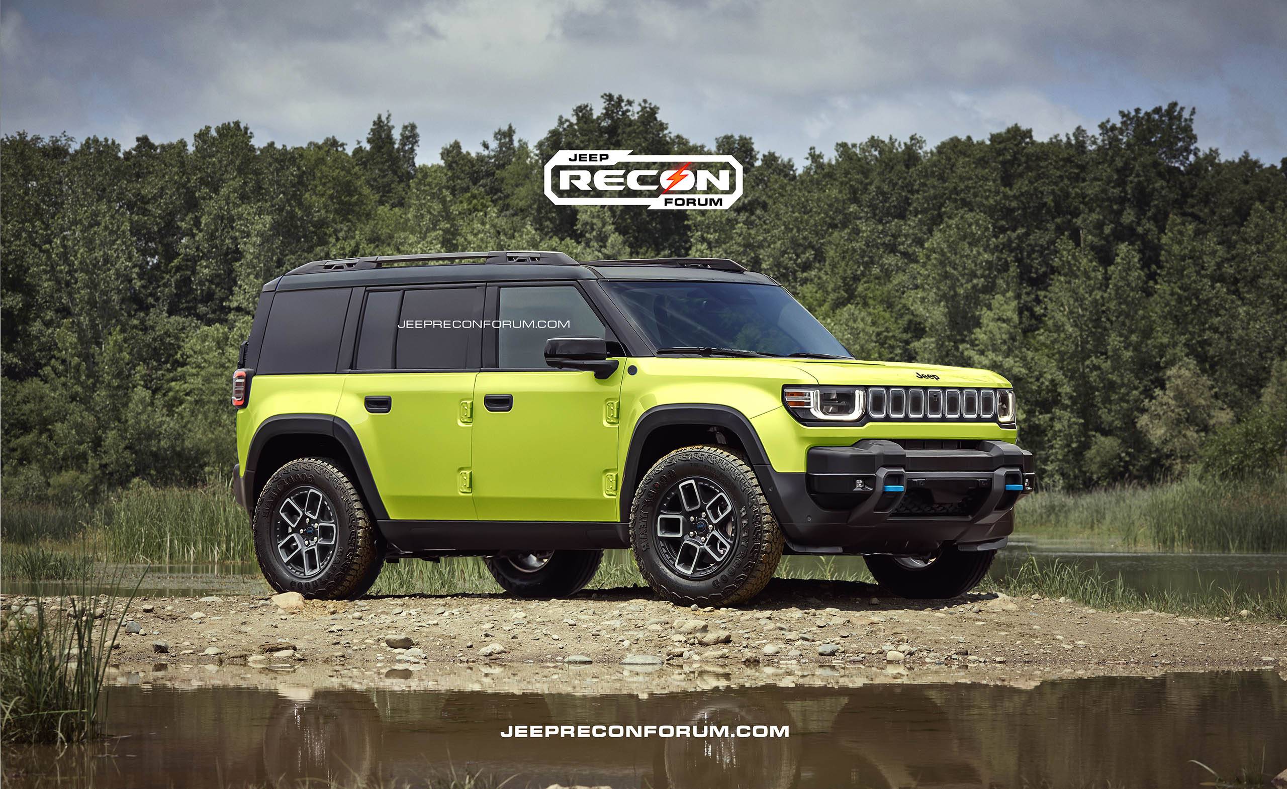 Jeep Recon EV Preview: 2025 Jeep Recon Colors w/ Black & White Roofs Jeep Recon Roof Lime Front 1 