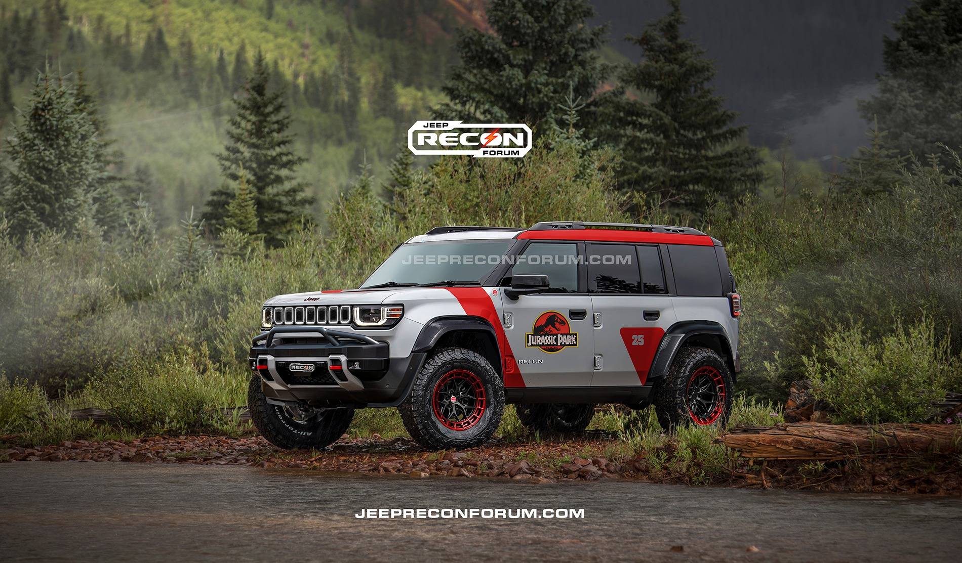 Jeep Recon EV Preview: 2025 Jeep Recons w/ Lift Kit, 35's, Fender Flares, Winch Bumper, Bull Bar Jeep Recon SE Front JP edition