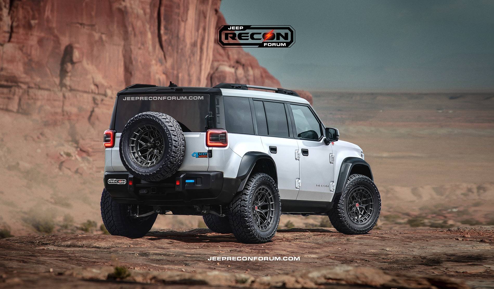 Jeep Recon EV Preview: 2025 Jeep Recons w/ Lift Kit, 35's, Fender Flares, Winch Bumper, Bull Bar Jeep Recon SE Rear White