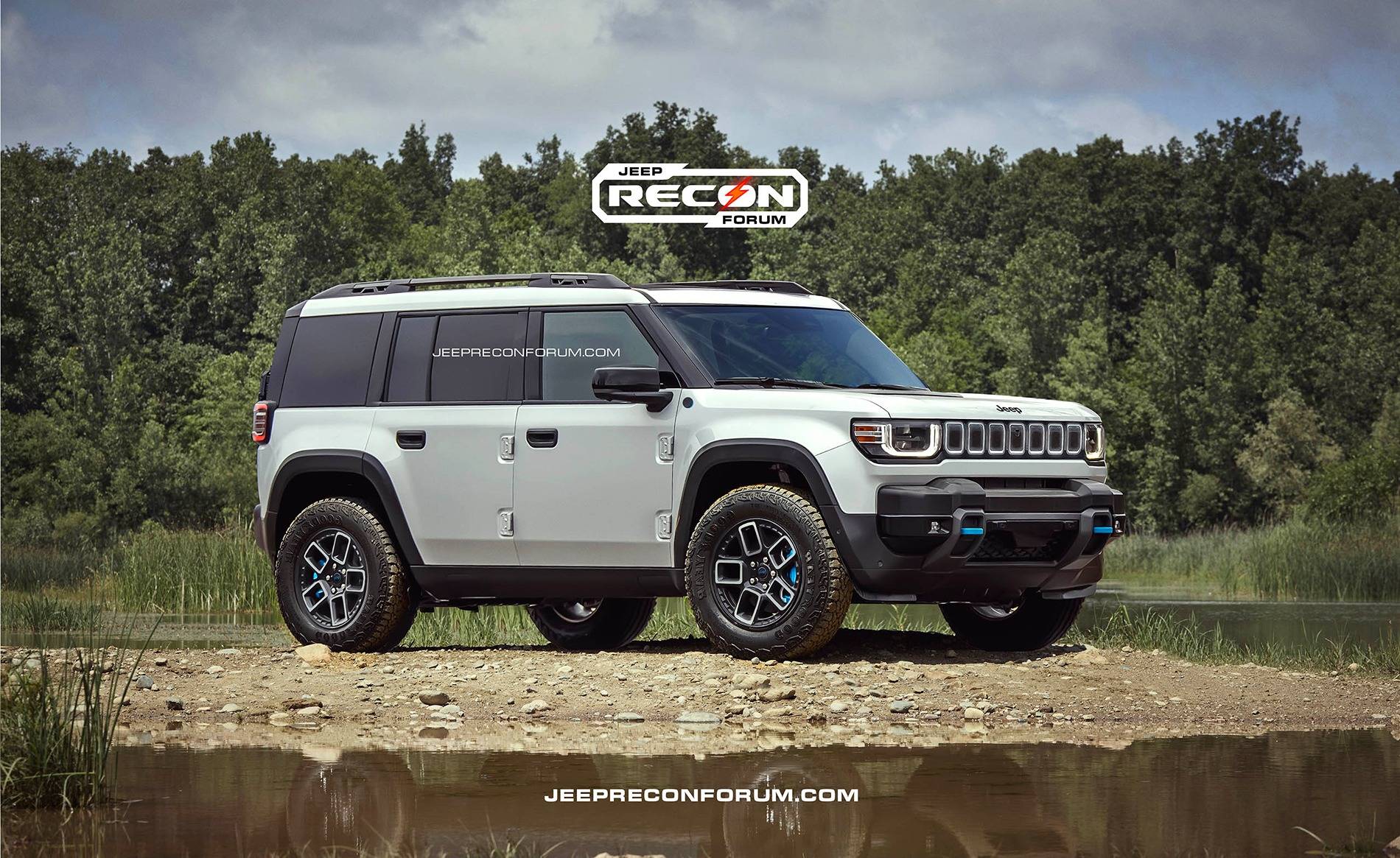 Jeep Recon EV Preview: 2025 Jeep Recon Colors w/ Black & White Roofs Jeep Recon White Front 1 