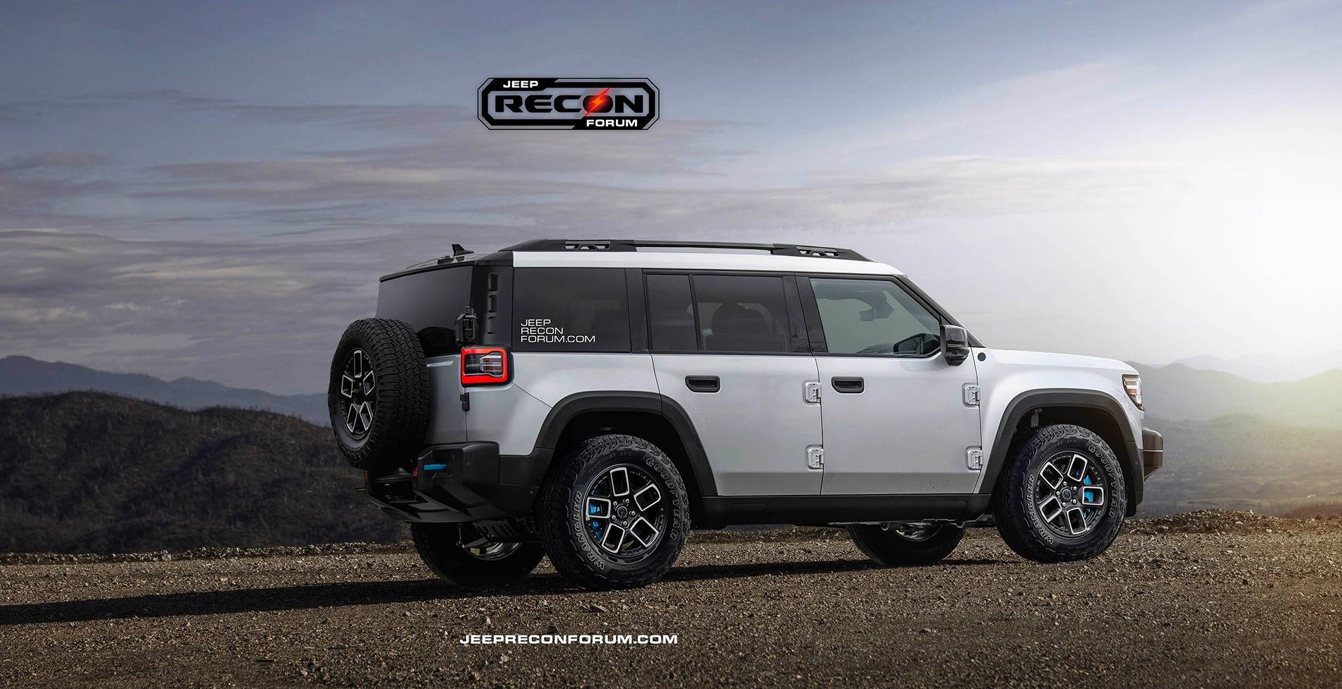 Jeep Recon EV Preview: 2025 Jeep Recon Colors w/ Black & White Roofs Jeep Recon White Rear 1 