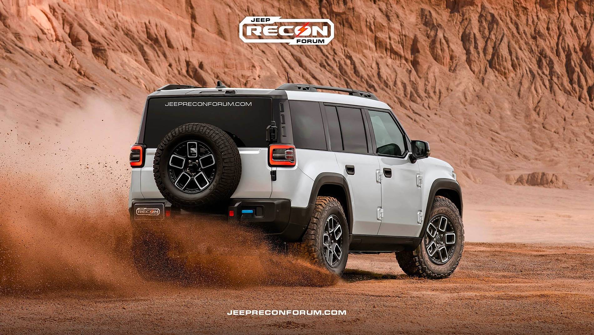 Jeep Recon EV Preview: 2025 Jeep Recon Colors w/ Black & White Roofs Jeep Recon White Rear 2 