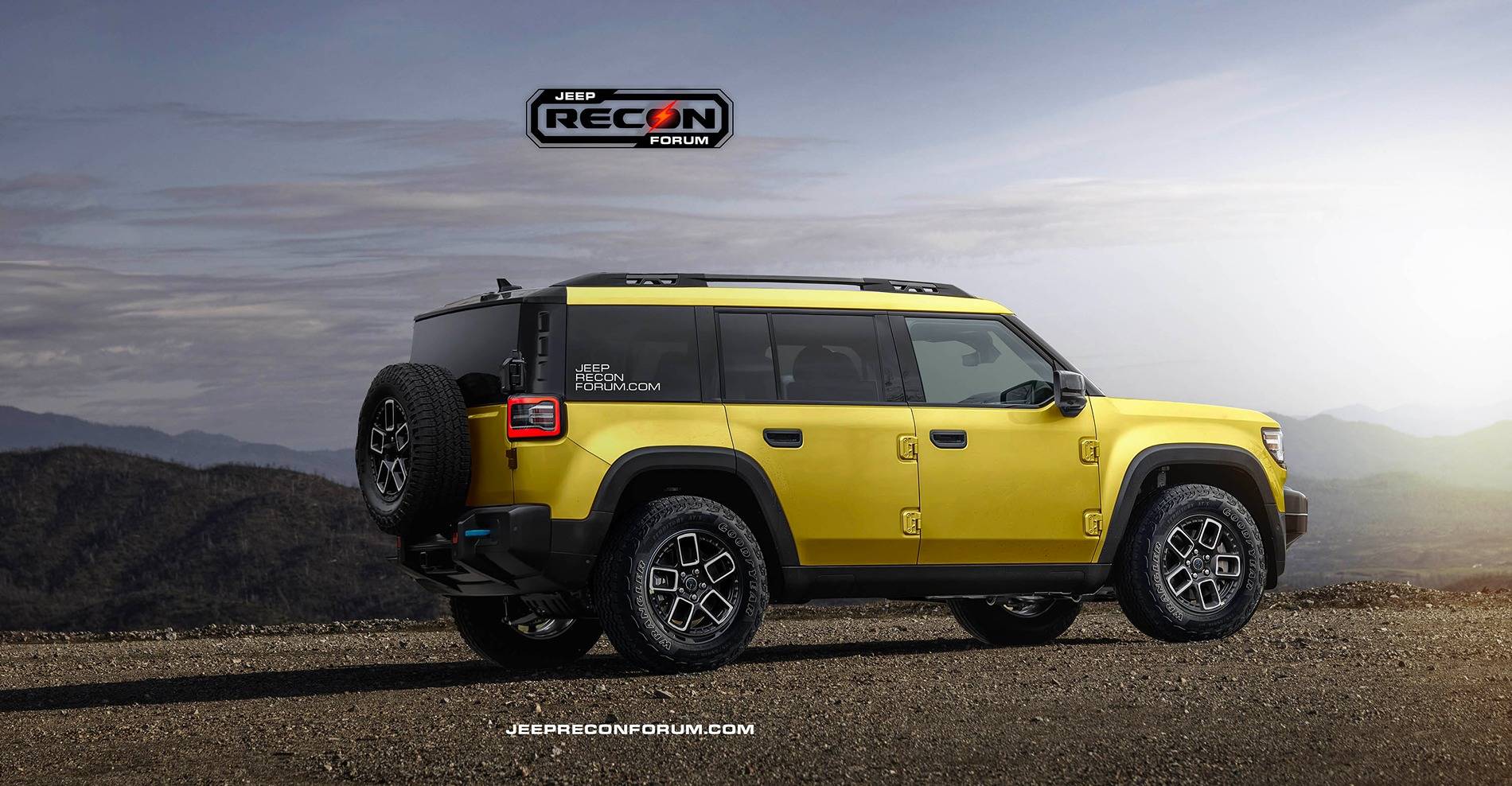 Jeep Recon EV Preview: 2025 Jeep Recon Colors w/ Black & White Roofs Jeep Recon Yellow Rear 1